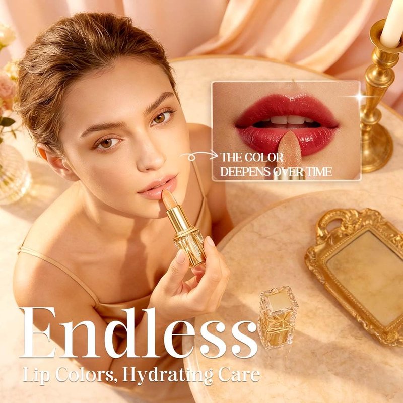 Color Changing Lipstick, Transferproof Gold Crystal Ph Lipstick Color Changing, Clear Lip stick That Changes Color, Nourishing Long Lasting 24 Hours Moisturizing Shine Lip Gloss for Women (M01) | ph adaptive lipstick