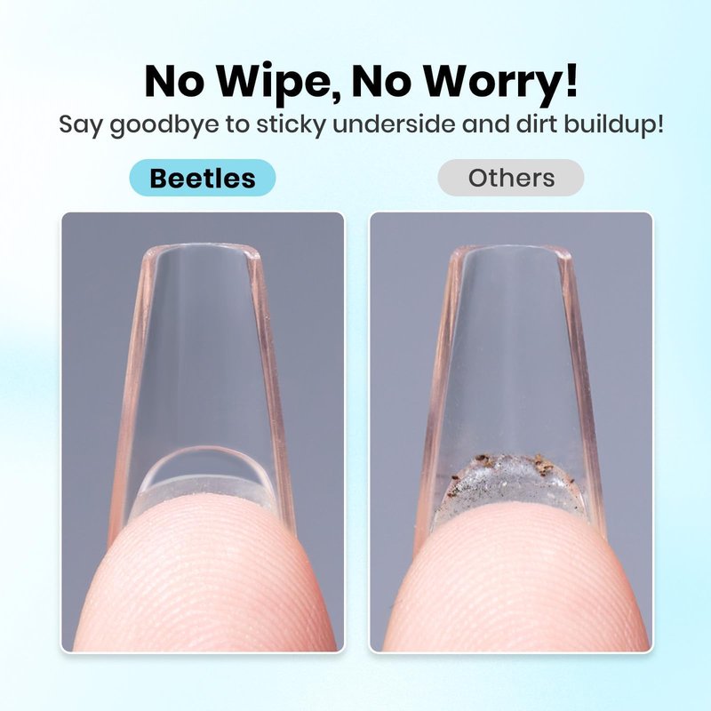 Beetles Solid Nail Glue Gel 2Pcs 20g for Nail Tips, No Wipe Hands-Free Nail Tip Glue, Super Strong for Press On Nails, Acrylic Fake Nails & Nail Extensions, 3D Nail Art, UV/LED Lamp Required
