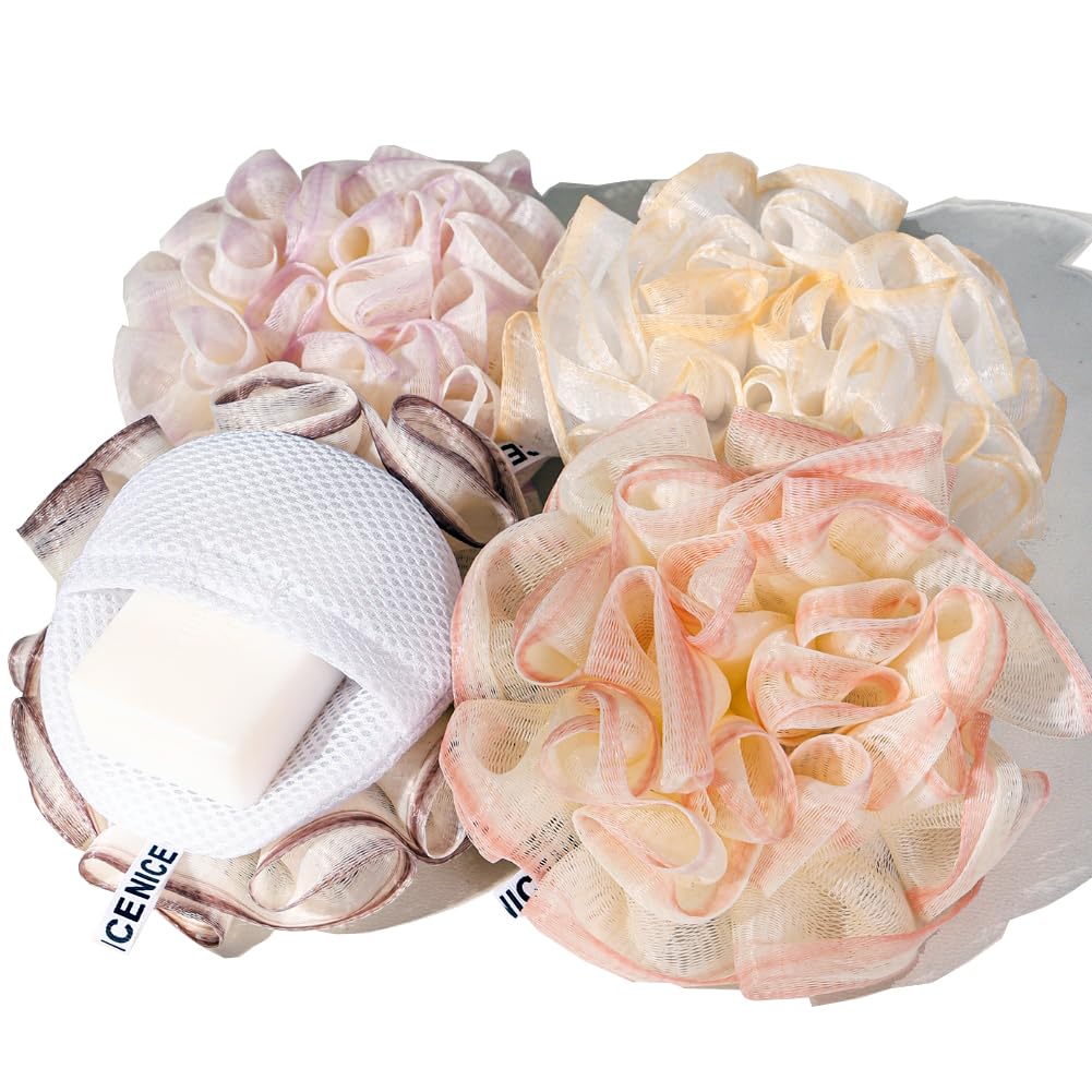 Washcloth Loofah Combo 2-in-1 Soap Bags, Soap Savers and Bar Soap Pouch for Deep Exfoliating Body Scrubber and Mesh Shower Sponge