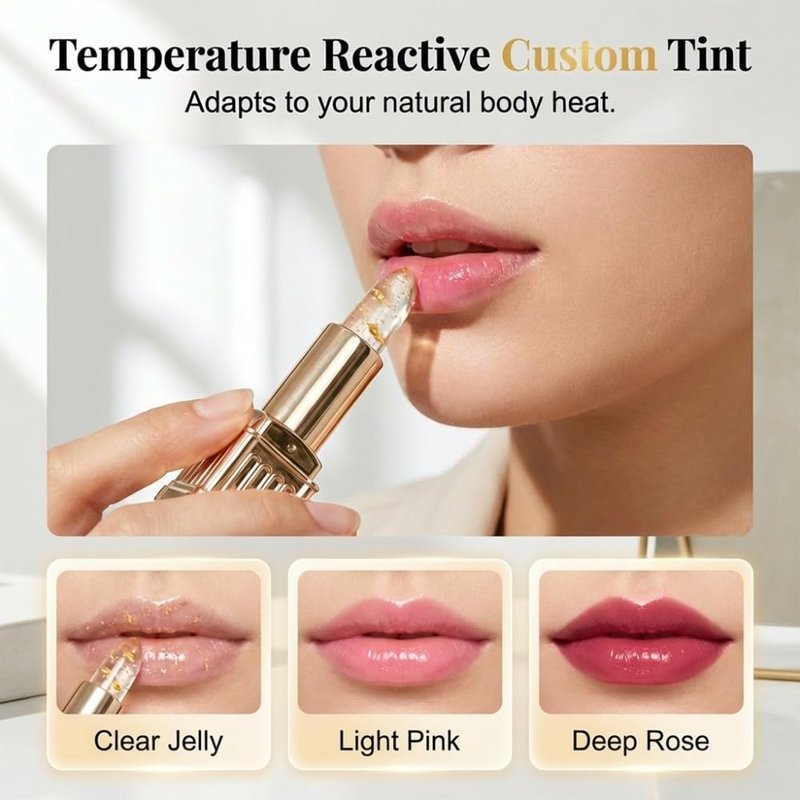 Skiennix Color Changing Lipstick - PH Adjusting Formula for All Skin Tones | Long-Lasting Hydration (Gold)
