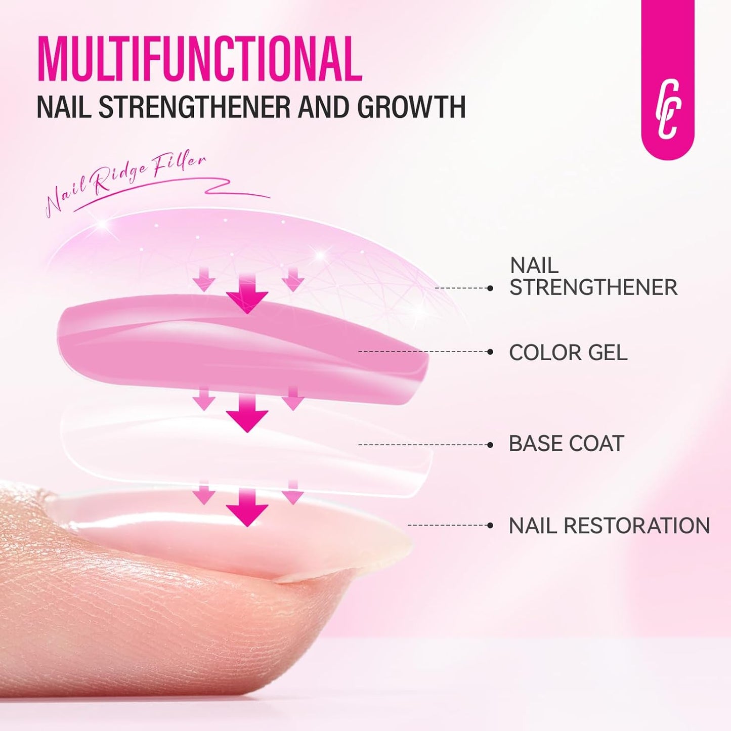 Skiennix Nail Hardener - Extra Strong 8-in-1 Dusty Rose Protein Polish for Weak Nails | 15ml