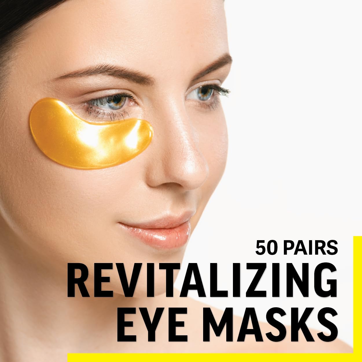 ZEST 50 Pairs 24k Gold Gel Crystal Collagen Eye Mask - Under Eye Pads for Moisturizing, Reducing Fine Lines, Dark Circles & Puffy Eyes Patch for Women and Men