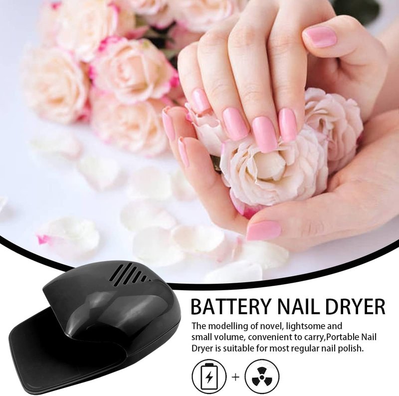 Portable Nail Dryer - Quick Dry Air Blower for Regular Nail Polish | Nail Art Fan Machine for Fingernails & Toenails