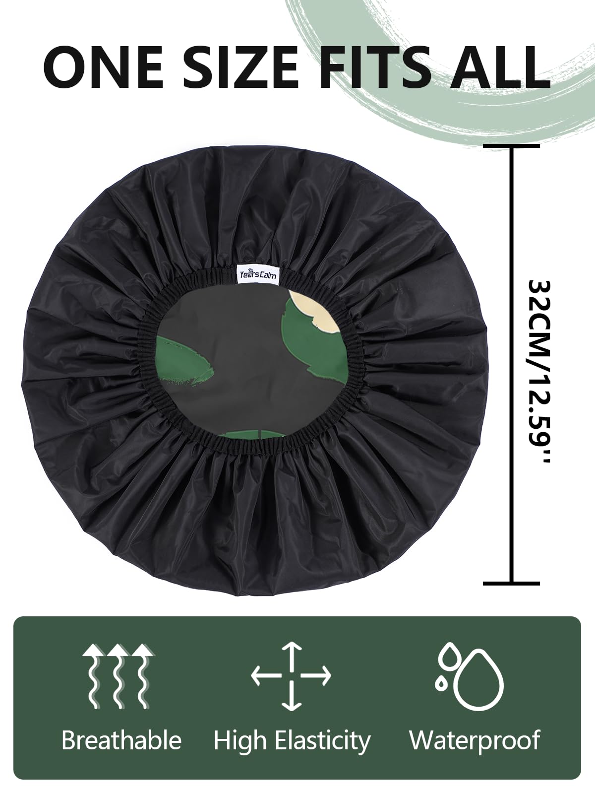 Years calm Shower Cap for Men, Waterproof Reusable Hair Cap with Dual-Layer Design, Reversible Double-Sided Use, Stretchable Elastic Band, Comfortable Fit for Shower, Gym, Hair Care & Travel