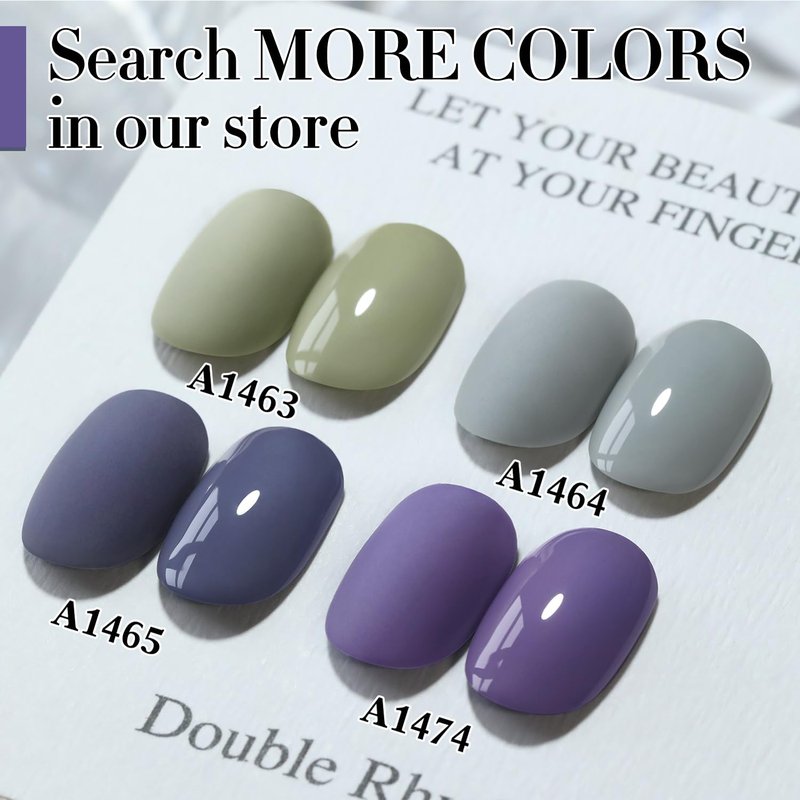 Double Rhythm 15ML Gel Polish Pure Sheer Same Color Same Bottle Soak Off Gel Polish Art Manicure Salon DIY at Home for Women (Deep Purple Blue-A1474)