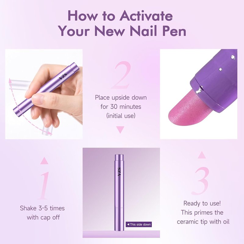 Cuticle Oil Pen - 4-in-1 Nail Treatment with Ceramic Tip | Cuticle Remover for Hangnails & Damaged Nails