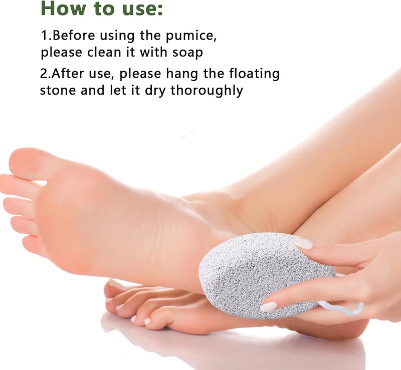 Borogo Pumice Stone Set - 8-Pack Natural Lava Pedicure Tools for Hard Skin & Callus Removal