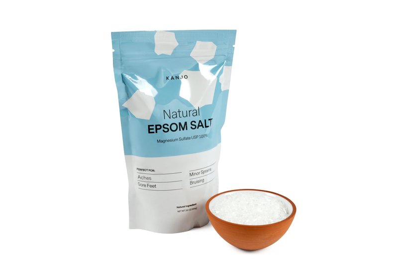Kanjo Natural Epsom Salt | 100% Pure Magnesium Sulfate Bath Salt | Natural Epsom Salt Soak for Muscles, Joints, Feet | Unscented | 16 oz Bag