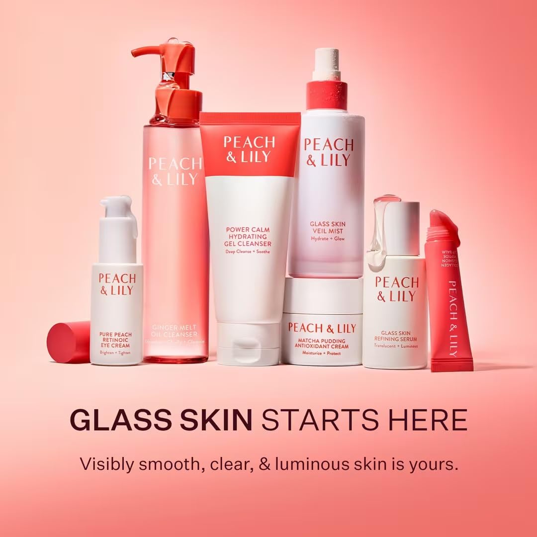 Peach & Lily - Glass Skin Veil Mist (3.38 ounces) - Hydrate & Glow - Facial Mist - Weightless - Cucumber Water, Lotus, Peach, Reishi Mushroom - Self Care - Vegan & Cruelty Free - Korean Beauty