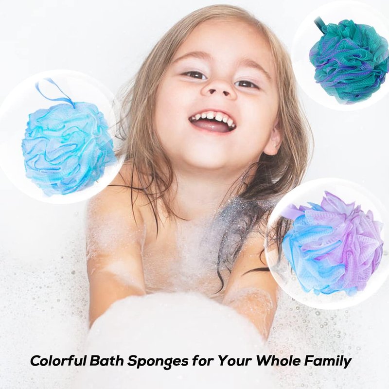 Exfoliating Shower Loofah Sponge Set - 10 Pcs Bath Poufs for Men & Women | Soft, Durable, Ideal for Body Wash