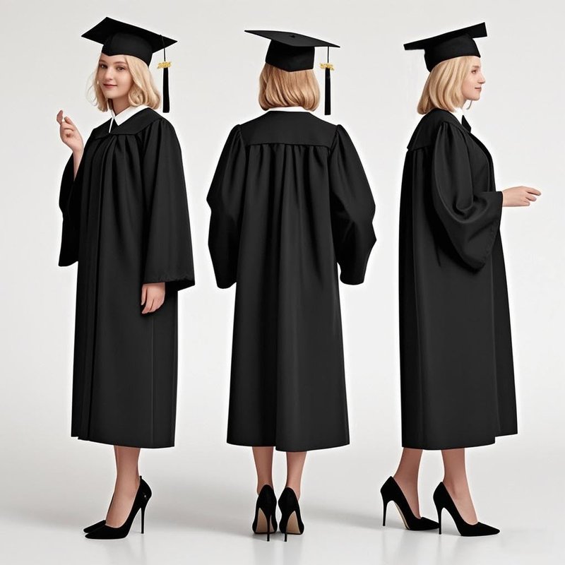 GradPlaza Matte Graduation Cap and Gown 2026 Year Middle High College School Black Cap and Gown Size 48 Robe