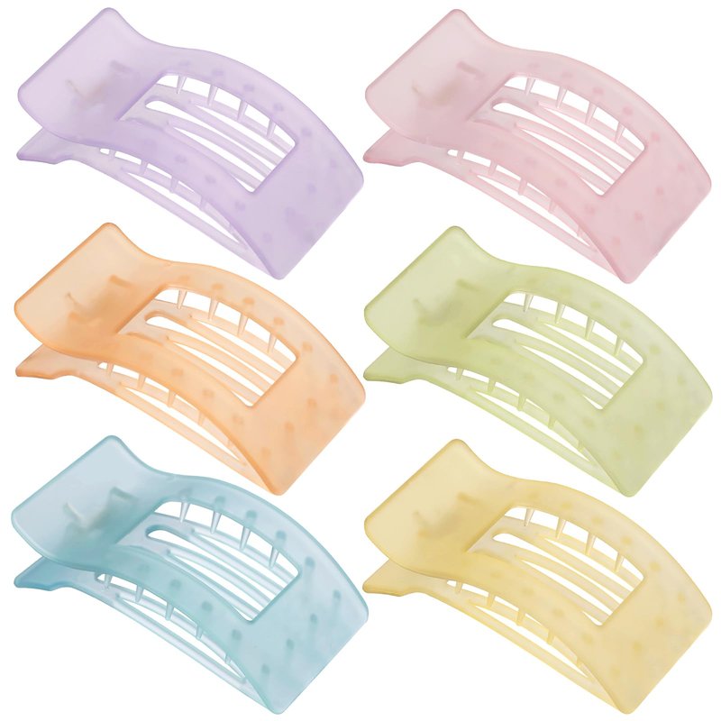 Artchita French Flat Hair Clips for Women 6pcs Hair Claw Clips for Thick or Thin Hair Matte Claw Clips for Girls Barrettes Non-Slip Strong Hold Hair Accessories for Women (Ice Cream)
