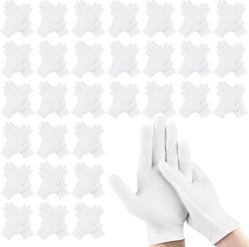 Skiennix Cotton Gloves - 60 Pcs Moisturizing Sleep Gloves for Dry Hands | Eczema Treatment & Jewelry Inspection