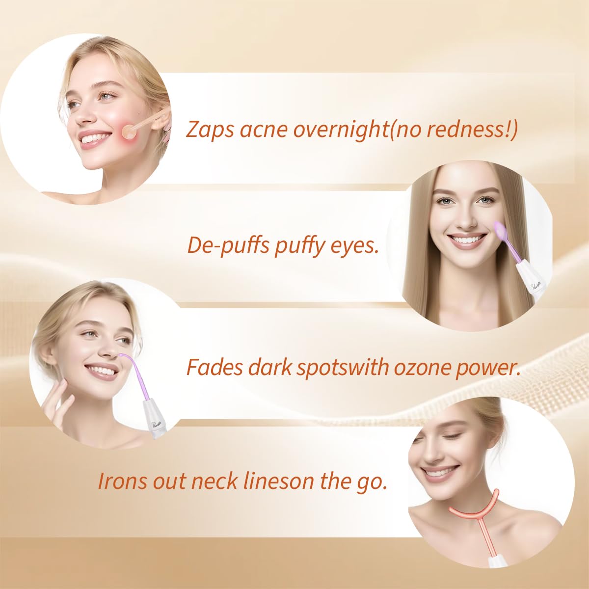Skiennix Skin Therapy Wand - Portable Machine with 6 Glass Tubes for Tightening & Radiance