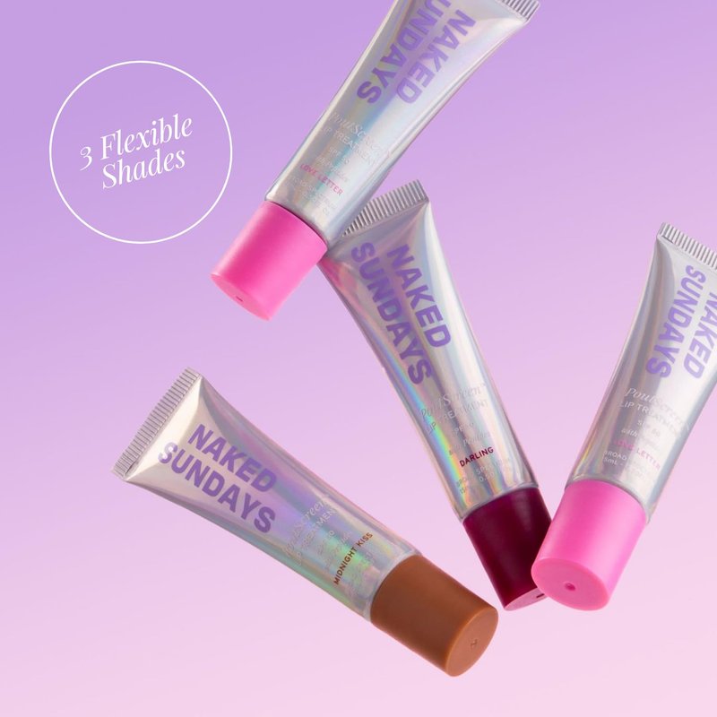 Naked Sundays SPF 50 Tinted Lip Treatment with Sun Protection — Hydrating Lip Balm with Peptides, Polyglutamic Acid & High-Gloss Finish, Broad Spectrum UVA/UVB, Vegan, Non-Sticky - 15ml (Darling)