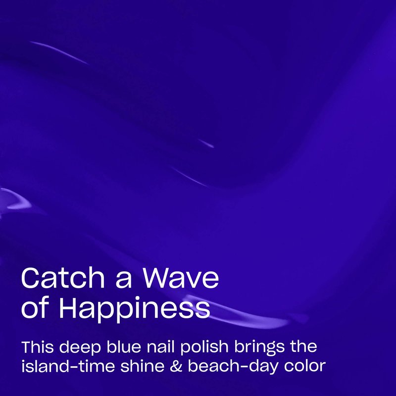 OPI Nail Lacquer Catch a Wave of Happiness | Semi-Sheer Bright Navy-Blue Crème Chip Resistant Nail Polish | Trip to the Brite Side | Summer 2026 Collection