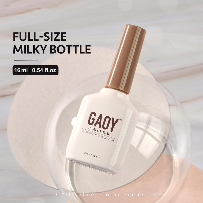 GAOY Jelly Nude Pink Gel Nail Polish, 16ml Sheer Natural Brown Translucent Color 1302 UV Light Cure Gel Polish for Nail Art DIY Manicure and Pedicure at Home