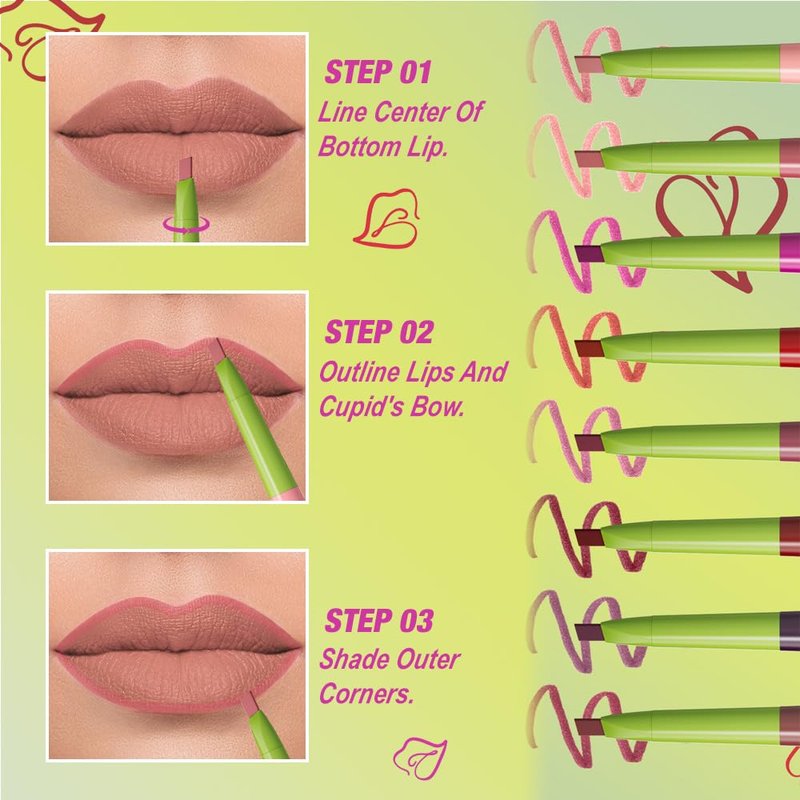 Coral Red Triangle Lip Liner Pencil - Retractable Vegan Lip Filler for Sculpting & Plumping | Longwear, Women’s Makeup