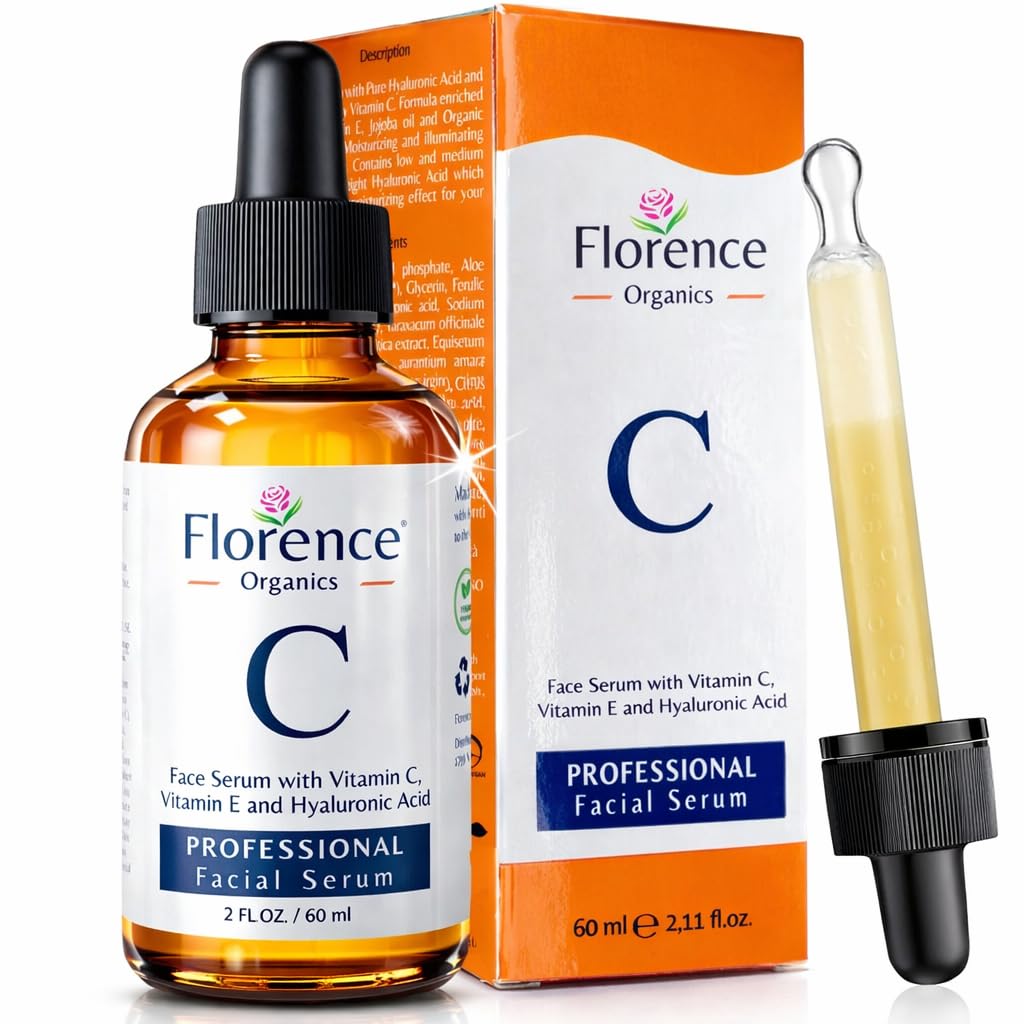 Vitamin C Serum for Face - Anti-Aging Brightening Formula with Hyaluronic Acid & Vitamin E | 2 Fl Oz