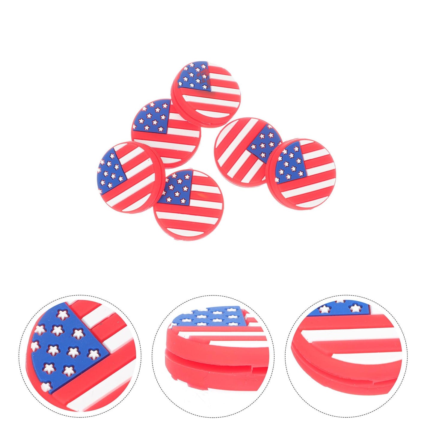 TOVINANNA 6Pcs National Flag Designed Tennis Racket Vibration Dampeners Shocking Absorbers for Improved Play and Comfort Accessories