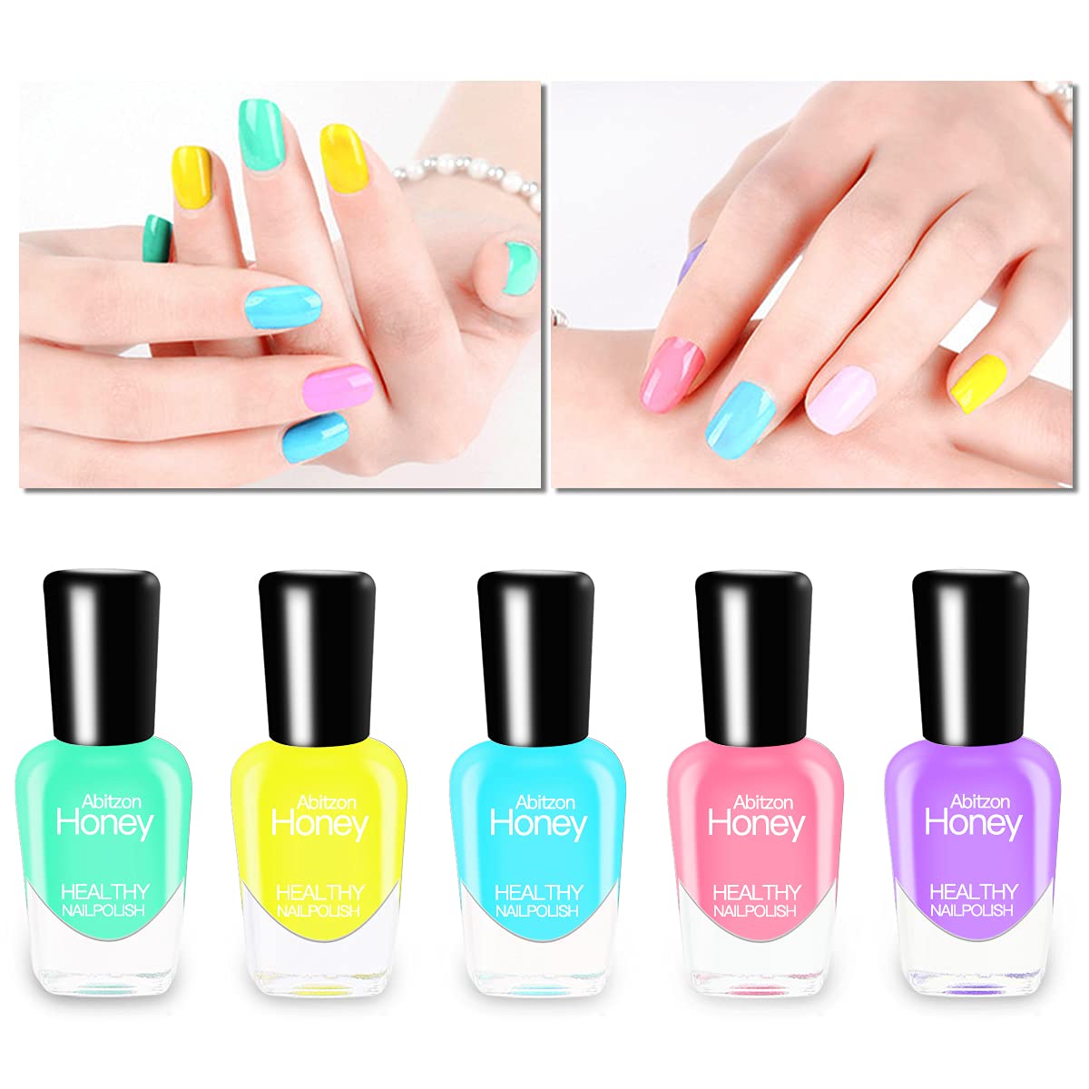 Skiennix Nail Polish Set - 10 Non-Toxic, Eco-Friendly, Quick-Dry Peel-Off Colors