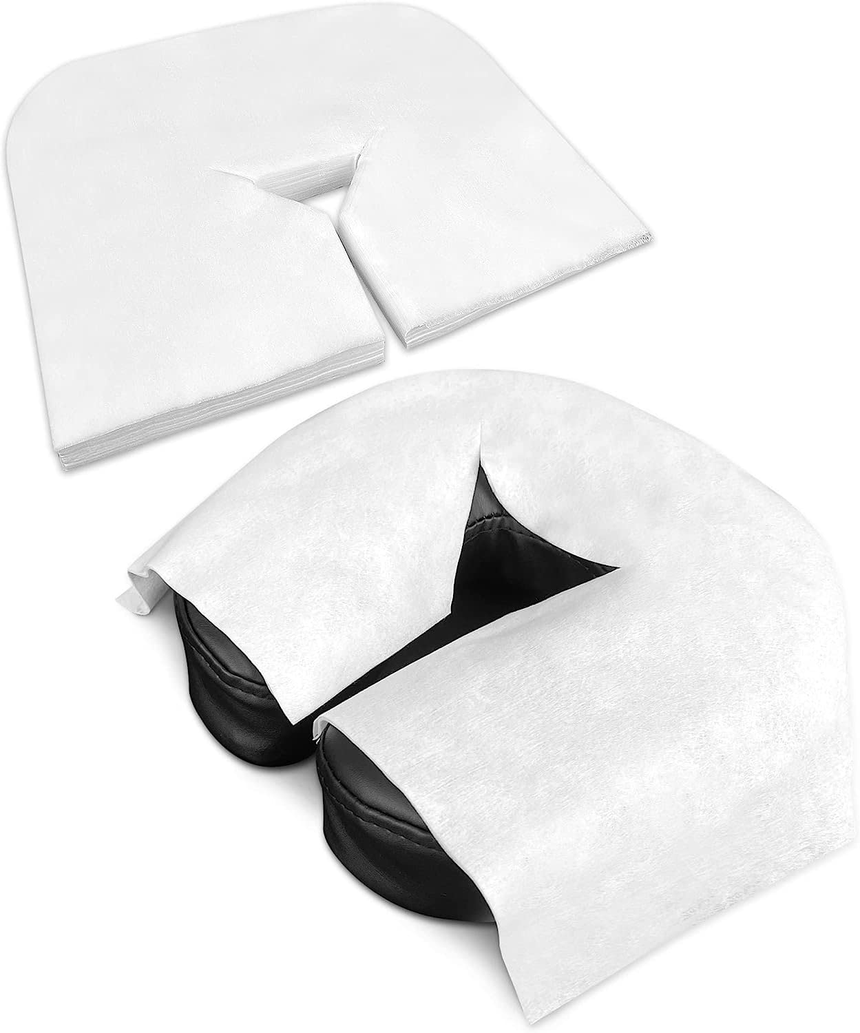 Zen Premium Disposable Face Cradle Covers for Massage Tables & Chairs - (200) 60 GSM, Ultra Soft, Luxurious & Medical-Grade Fleece Headrest Topper Sheets & Face Covers - Non-Sticking