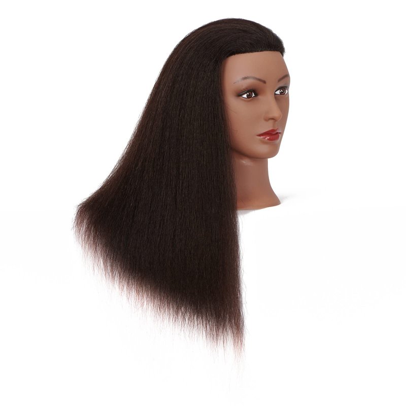 Hairingrid Mannequin Head 16" 100% Real Hair Hairdresser Cosmetology Mannequin Manikin Training Head Hair and Free Clamp Holder (R72026B0216)