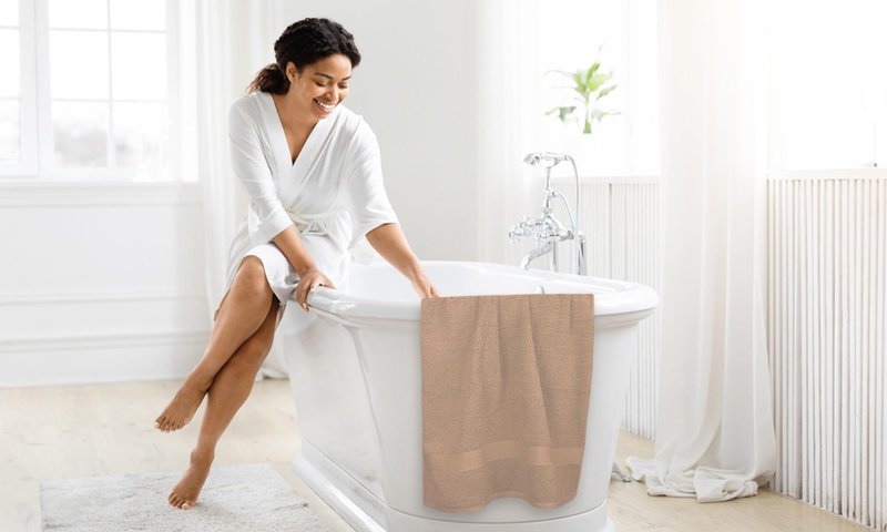 Green Wind Sellers Luxury Bath Towels - 4 Pack Ultra Soft and Absorbent Cotton Bath Towels for Bathroom, Spa, and Hotel Use - Quick-Dry and Durable Towels Set 27x54'' (Beige)