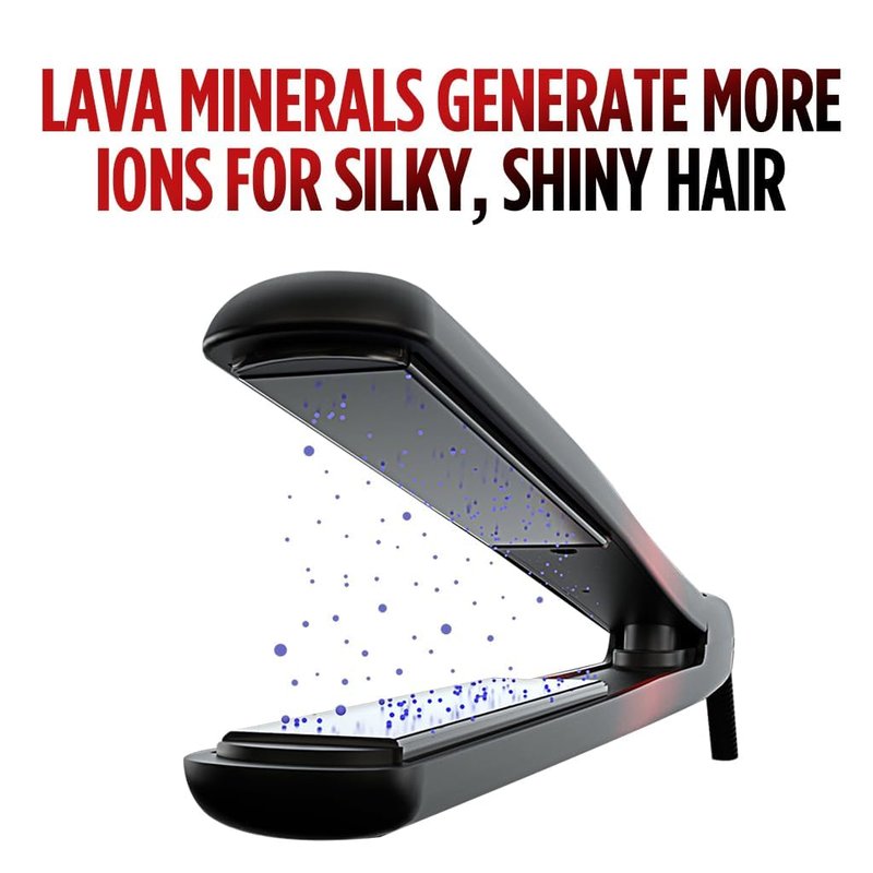 CHI Lava Ceramic 1″ Flat Iron | Volcanic Lava Plates for Smooth Styling, 11 ft Swivel Cord