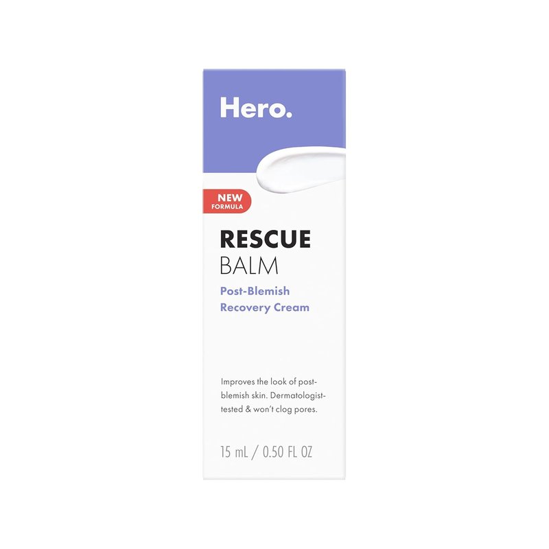 Hero Cosmetics Rescue Balm (New Formula)-The Post-Blemish Cream to Boost Hydration and Improve the Look of Post-Blemish Marks. Derm-Tested. New Formula. Won’t Clog Pores. 15mL