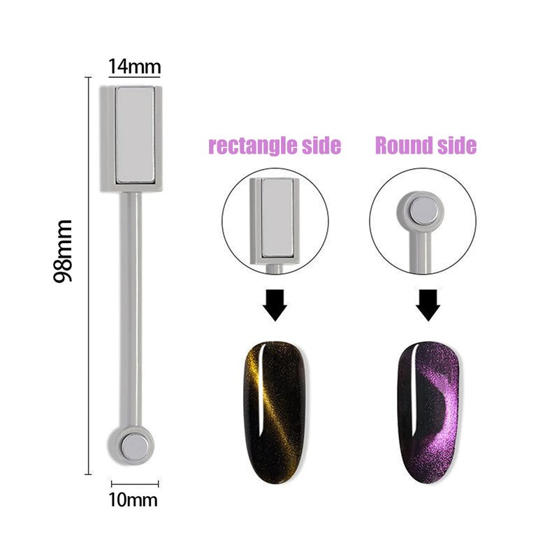 JERCLITY 10 Pcs Cat Eye Magnet for Nails Double-head Flower Design Nail Magnet Pens Magnet Stick Multi-Function Magnet Board 3D Magnetic for Cat Eye Gel Polish DIY Nail Art