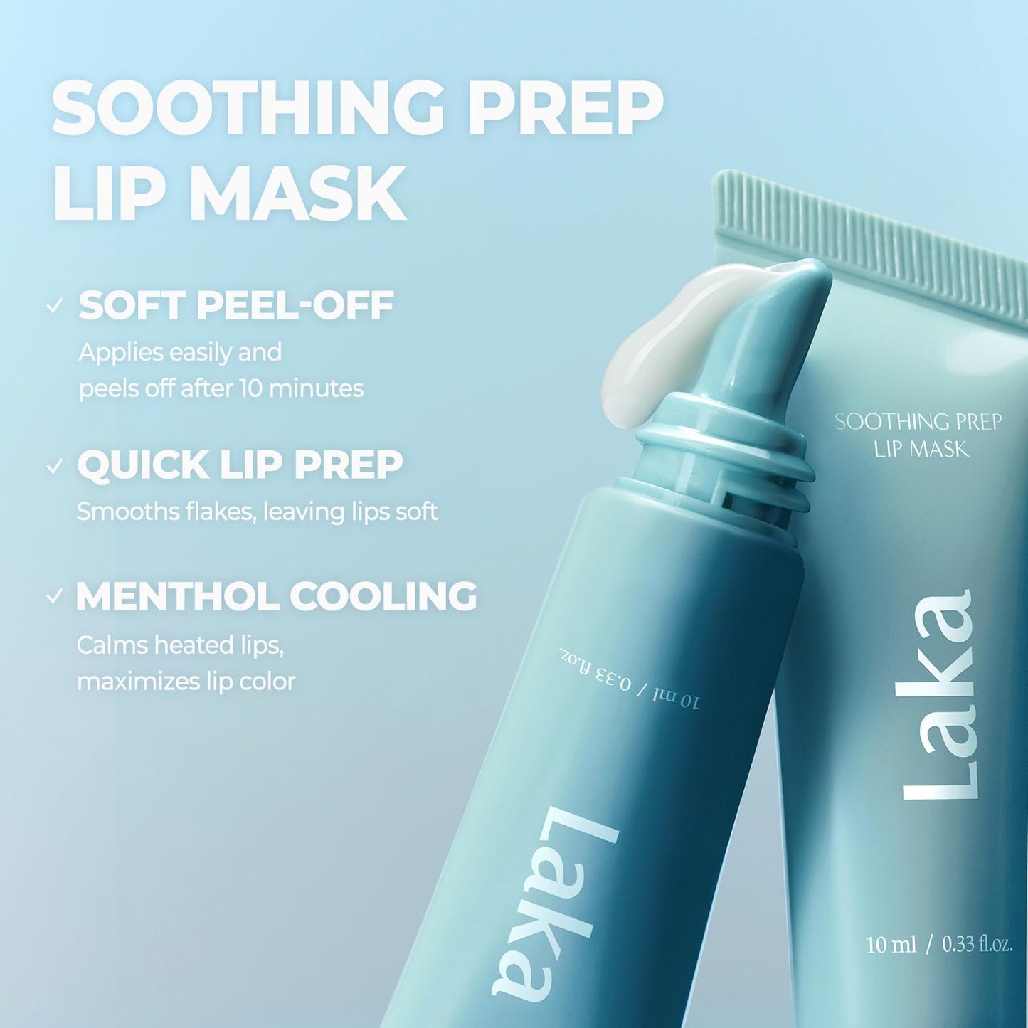 Laka Soothing Prep Lip Mask + Stain Lip Liner #02 Suede Pink & Fruity Glam Lip Tint #124 Maro, Peel-off Lip Mask & Long Lasting Vivid Color