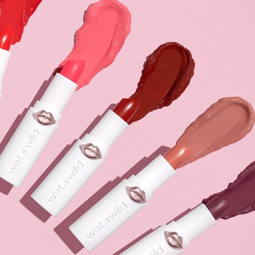 wet n wild Mega Last High-Shine Lipstick Lip Color, Infused with Seed Oils For a Nourishing High-Shine, Buildable & Blendable Creamy Color, Cruelty-Free & Vegan - Pinky Ring