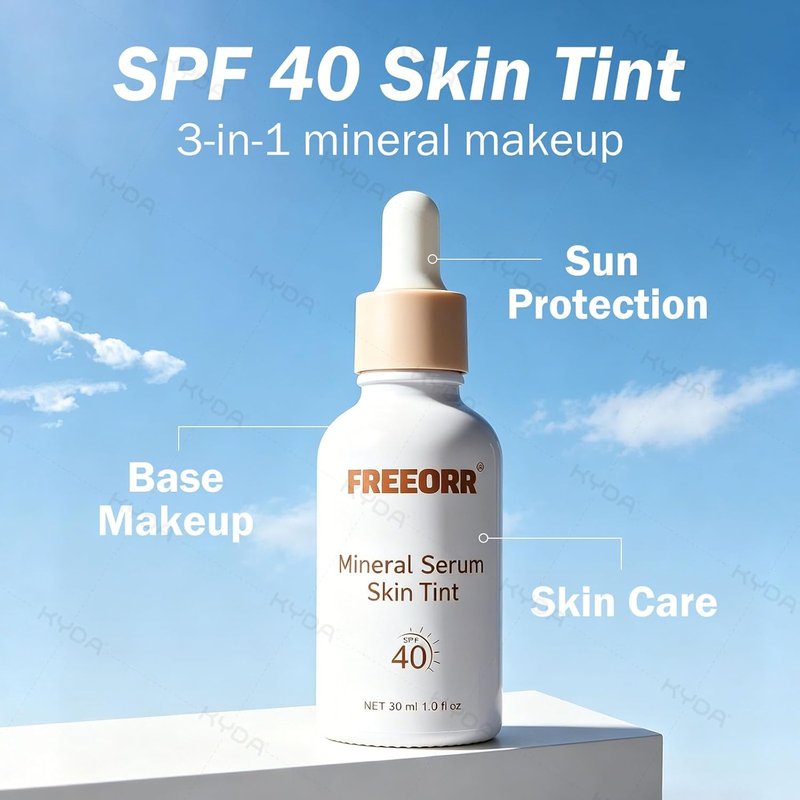 KYDA SPF 40 Liquid Color Changing Foundation - Mineral Serum Skin Tint for Mature Skin | Mirage Color Adjusting Makeup