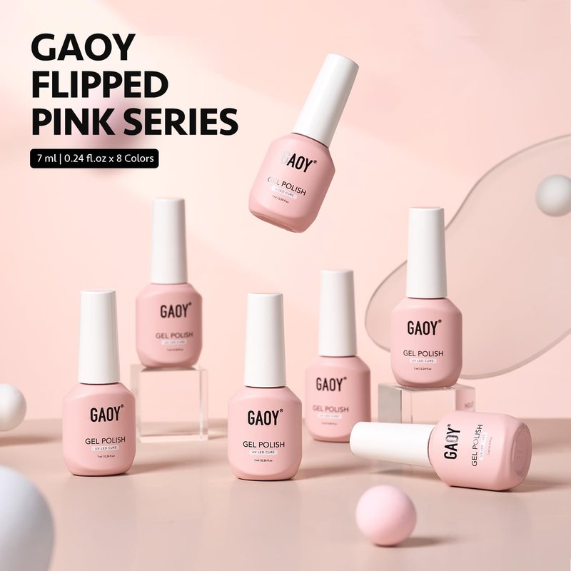 Pastel Gel Nail Polish Set - 8 Soak Off Colors for Salon & DIY Nail Art | Pink, Green, Blue
