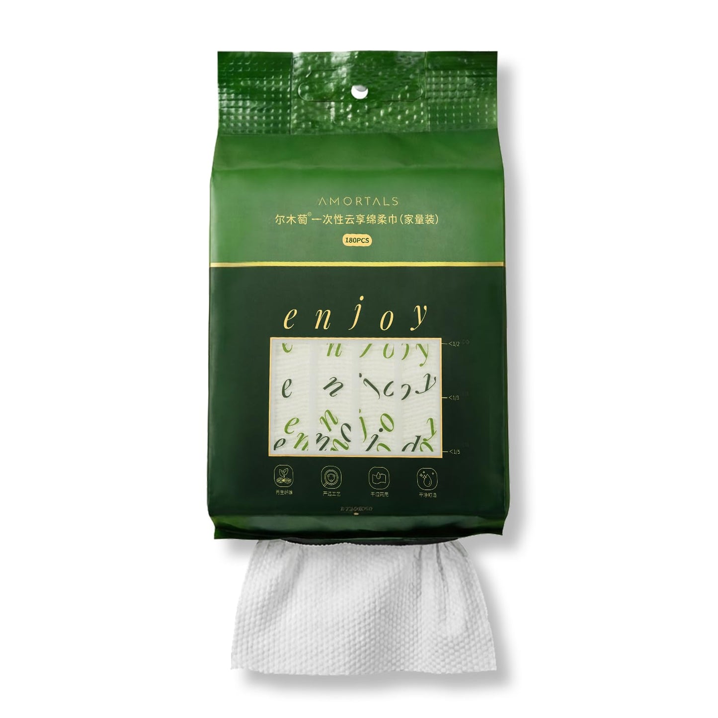 180 Count Disposable Face Towels, Ultra Soft Thick Biodegradable Facial Towels for Sensitive Skin, Lint-Free Makeup Remover Dry Wipes, Multi-Purpose Cleansing Towelettes
