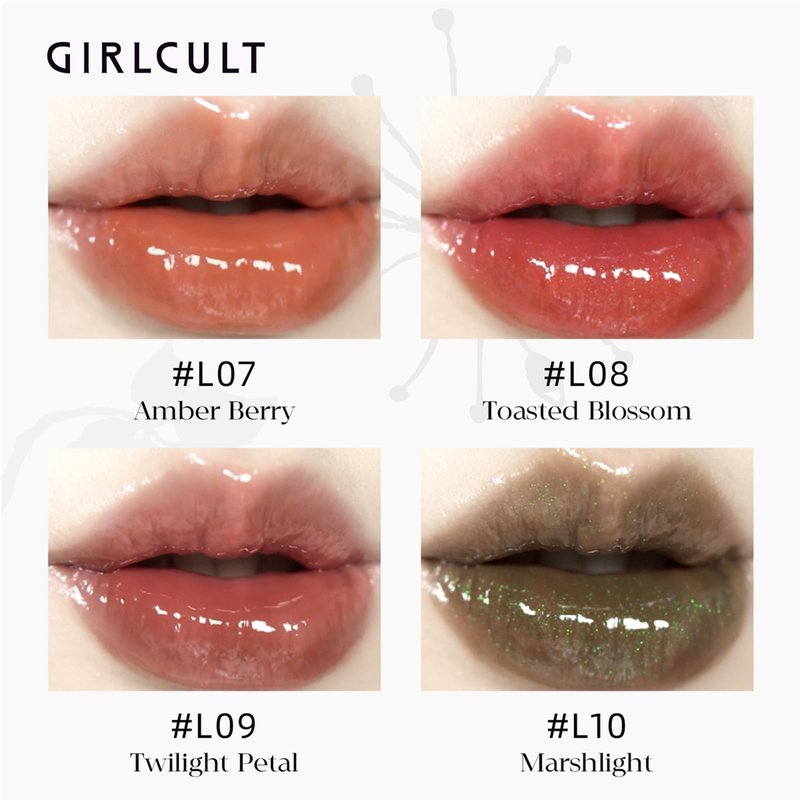 GIRLCULT Hydrating Glossy Lipstick – Sheer Buildable Tinted Lip Balm, Non Sticky Glossy Lip Oil Balm with Glass Shine Finish for Smooth, Moisturized Lips (L10)