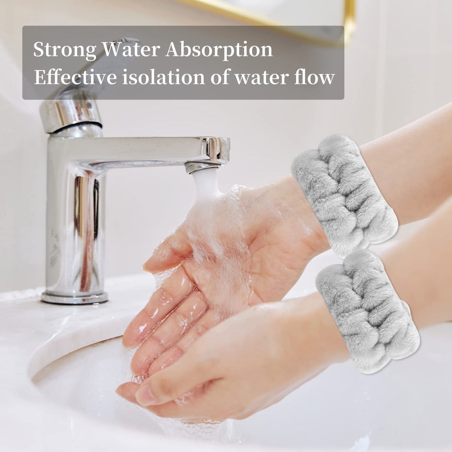 SLNZAPTY 12 PCS Face Wash Headband Wristband Set for Women Girls