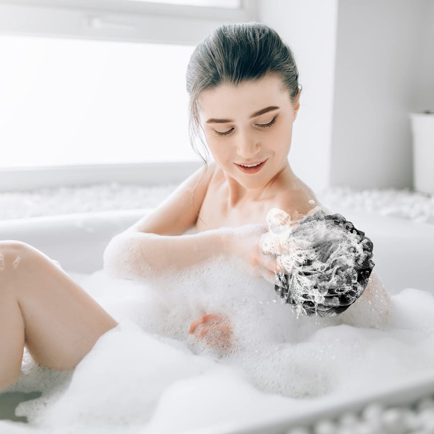 Fu Store Loofah Sponge Shower Loofahs 70g Bath Sponges Mesh Balls 4 Colors Body Scrubber Exfoliator Wash Back Scrubber Bathroom Men Women Scrubbers Cleaning Bathing Accessories
