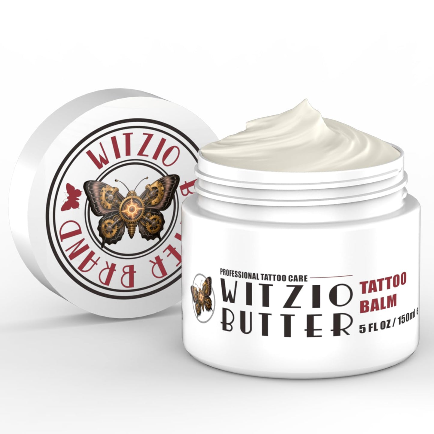 5oz(150ml) Tattoo Aftercare Balm, Heals + Protects New Tattoos and Rejuvenates Older Tattoos-Made With Clean Ingredients + Petroleum Free, Daily Tattoo Lotion Moisturizer & Brightener