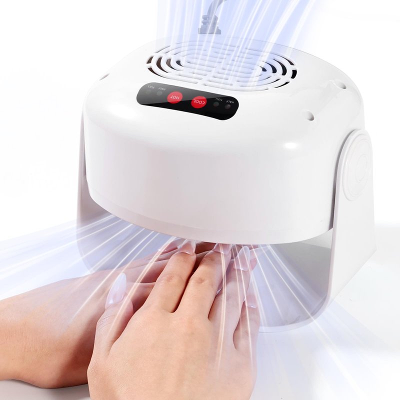 SAVILAND 600W Nail Dryer: Pro 6X Faster Drying with Dual Heating & Cooling Modes, Adjustable Angle Nail Fan for Salon Gel & Regular Polish (White)