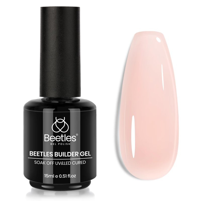 Beetles Builder Gel for Nails-Cover Nude Translucent 8 in 1 Nail Thickening Strengthening Building Instant Apex for Beginner DIY Salon at Home,Natural Nude Builder Nail Gel, UV & LED Lamp Cured Needed