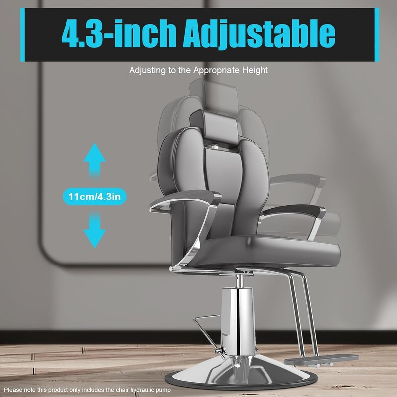 Barber Chair Hydraulic Pump 4 Bolt Salon Chair Replacement Hydraulic Pump 440LBS Capacity 26mm Shaft, Adjustable Height 4.3in for Salon Tattoo Stylist Barber Chair