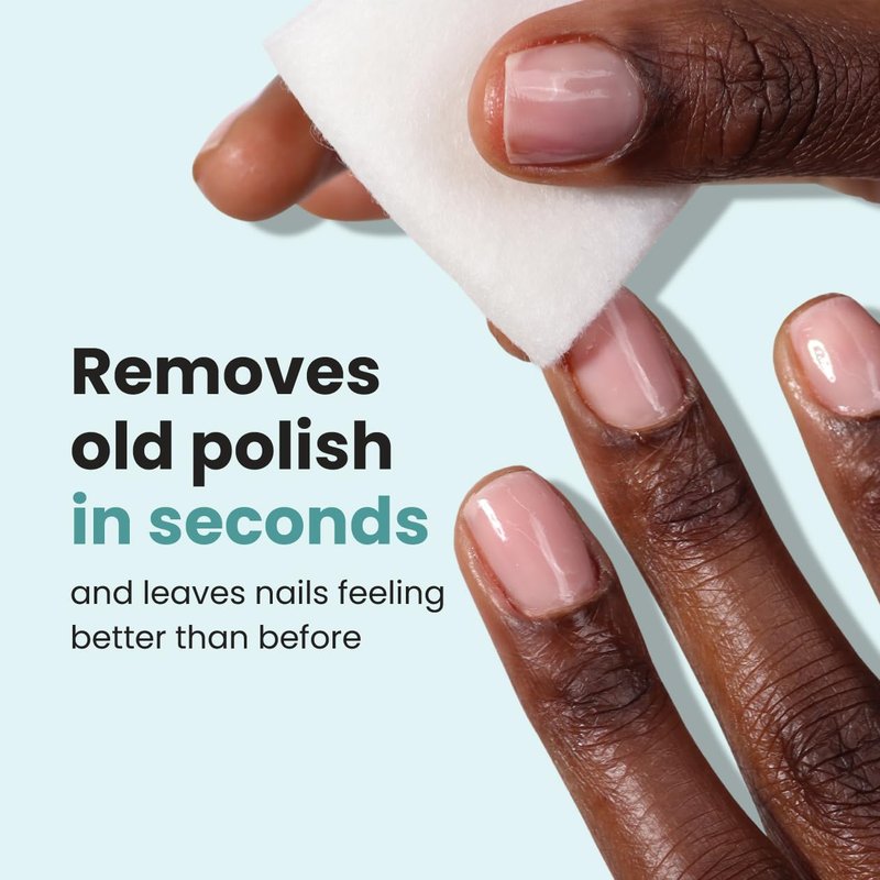 Nail Polish Remover Set - Acetone-Free Formula with Gentle Non-Drying Pads | 8 Fl Oz, Conditions Nails & Cuticles