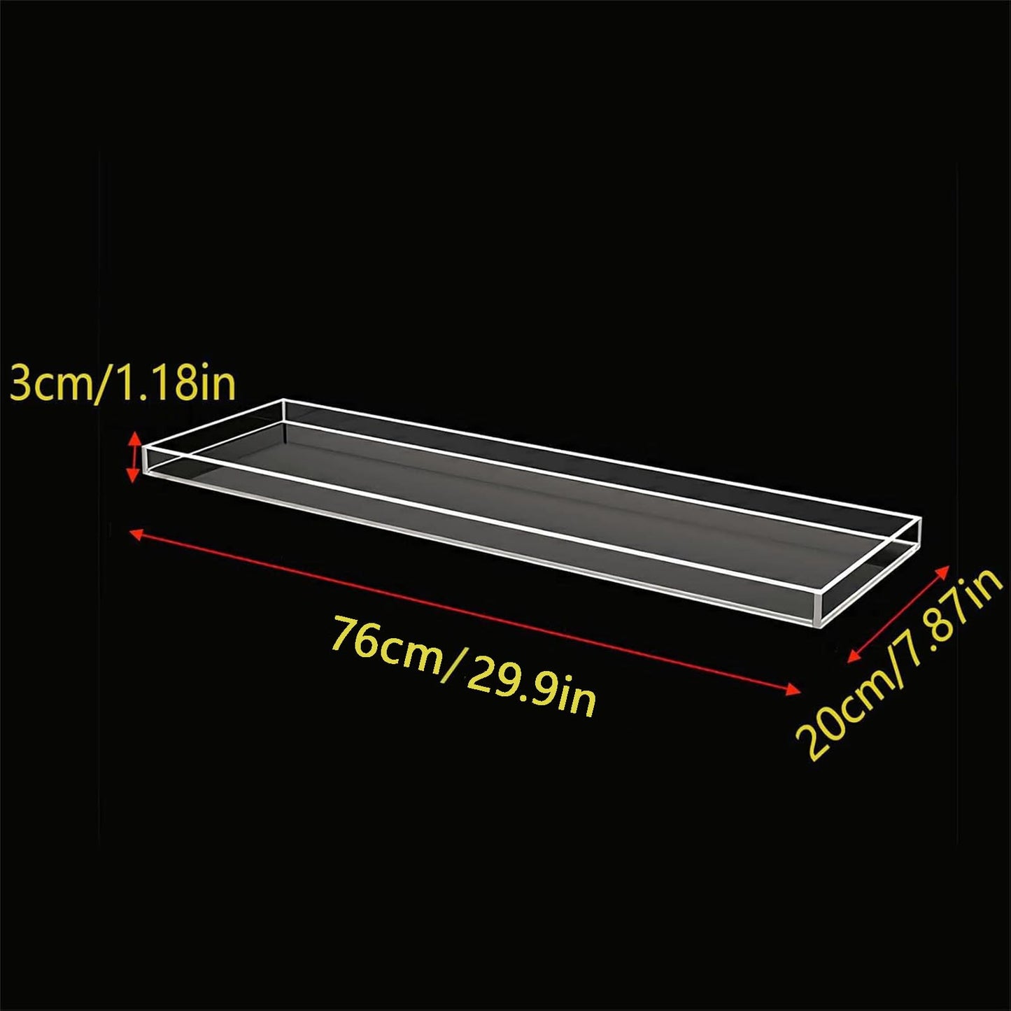 Bathtub Tray Table, Clear Acrylic, Anti-Slip Bath Caddy (Clear+ Soap Dish, L32.3 x W7.87 x H1.18)