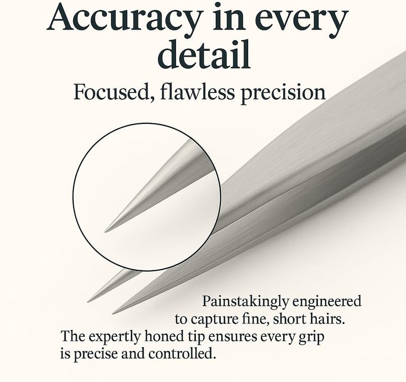 Precision Tweezers Set - Stainless Steel Pointed & Slant Tips for Eyebrow & Facial Hair | Professional Beauty Tool with Case
