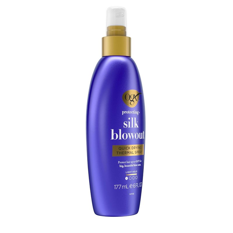 OGX Heat Protectant Spray - Quick Drying Thermal Protection for Soft, Shiny Hair | 6 fl. oz, Shields Up to 450°F