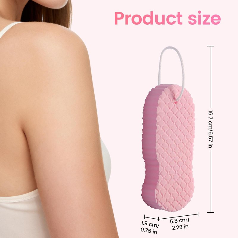 4 PCS Shower Sponge, Body Sponge, Bath Sponges for Men Women, Soft, Rich Foam, Individually Wrapped, Hanging Design, Great Gift for Friends Family