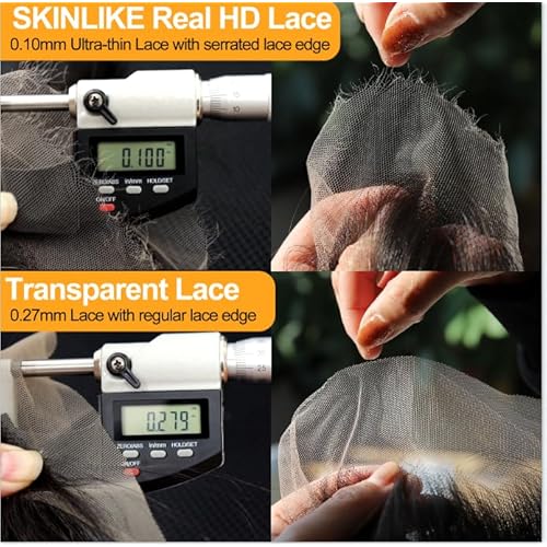 BEEOS 2x6 SKINLIKE Real HD Lace Closure, Straight Human Hair Pre-Plucked Bleacheck Knots 0.10mm Ultra-thin Invisible Swiss Lace 12 Inch
