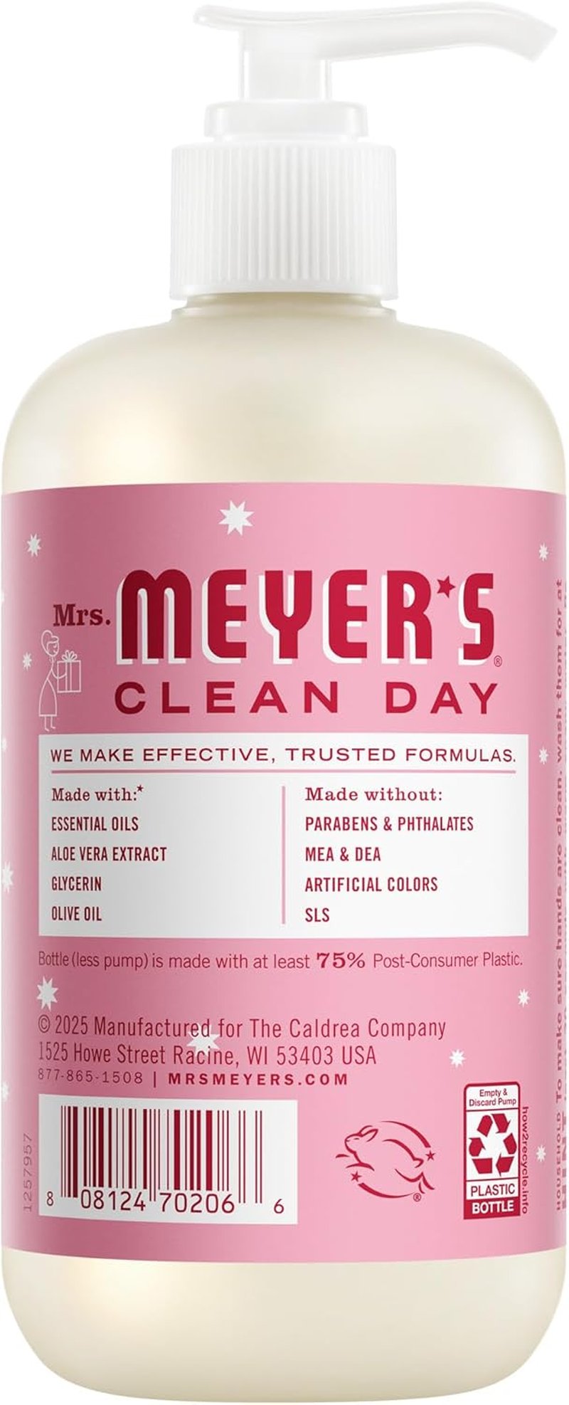 Mrs. Meyer’s Liquid Hand Soap - Peppermint Scent, 12.5 oz | Pack of 3 Bottles